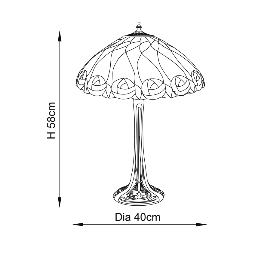 Endon 64177 - Tafellamp HUTCHINSON 1xE27/60W/230V diameter 40 cm