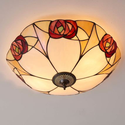 Endon 64182 - Plafondlamp Tiffany INGRAM 2xE27/60W/230V Ø 45 cm