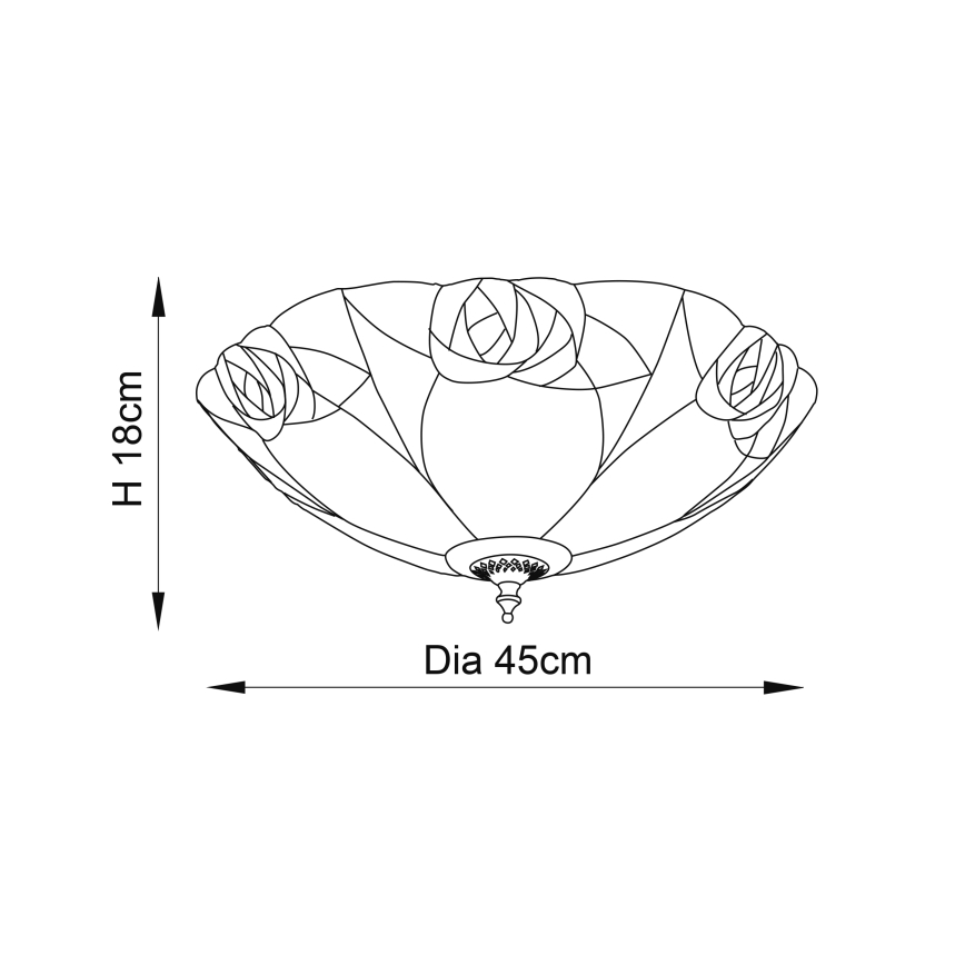 Endon 64182 - Plafondlamp Tiffany INGRAM 2xE27/60W/230V Ø 45 cm