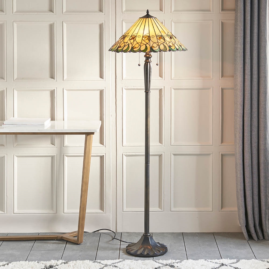 Endon 64192 - Vloerlamp JAMELIA 2xE27/60W/230V Ø 50 cm