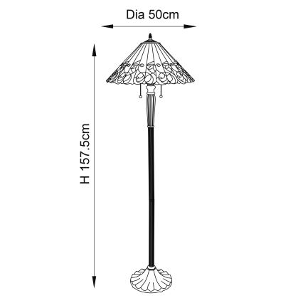 Endon 64192 - Vloerlamp JAMELIA 2xE27/60W/230V Ø 50 cm
