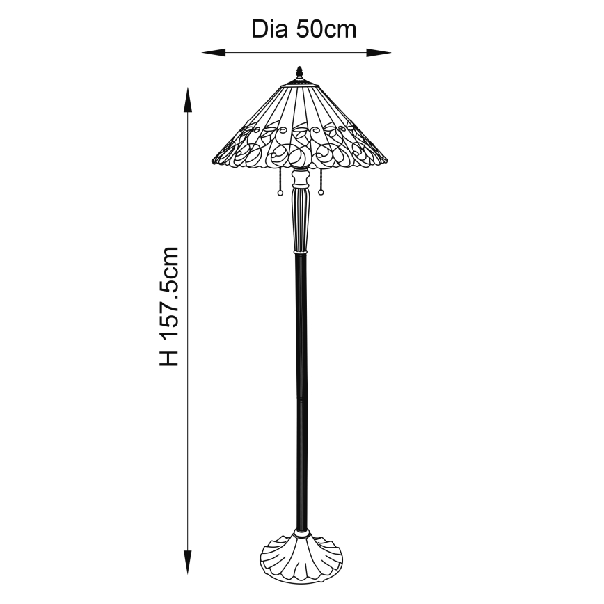 Endon 64192 - Vloerlamp JAMELIA 2xE27/60W/230V Ø 50 cm