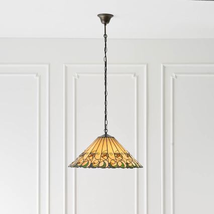 Endon 64194 - Tiffany-hanglamp aan ketting JAMELIA 3xE27/60W/230V Ø 50 cm