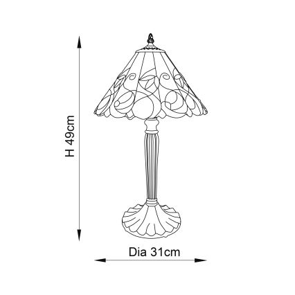 Endon 64195 - Tafellamp JAMELIA 1xE27/60W/230V Ø 31 cm