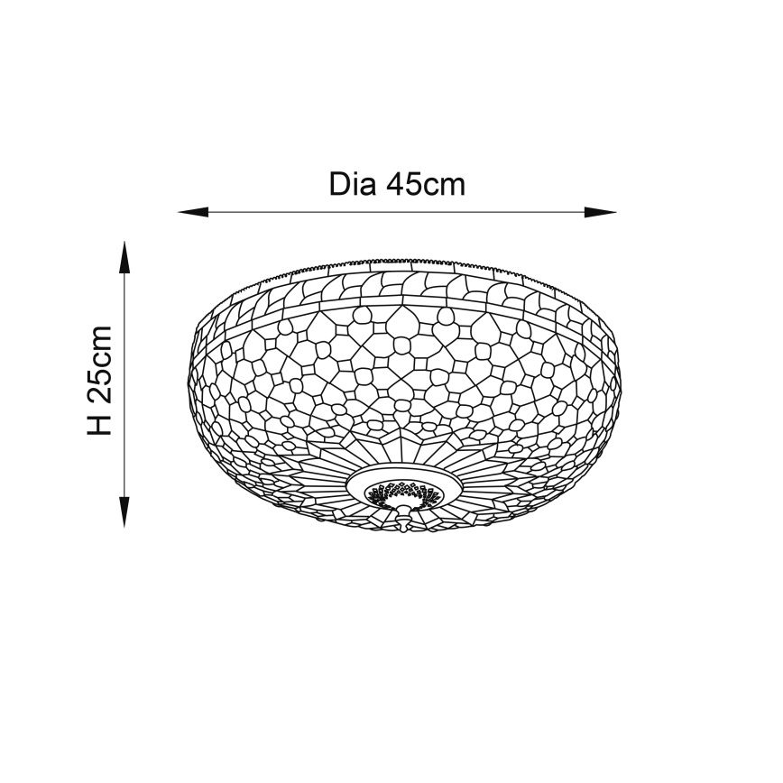 Endon 64276 - Plafondlamp Tiffany MILLE FEUX 2xE27/60W/230V Ø 45 cm