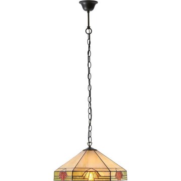 Endon 64285 - Suspension à chaîne Tiffany NEVADA 1xE27/60W/230V, Ø 35 cm