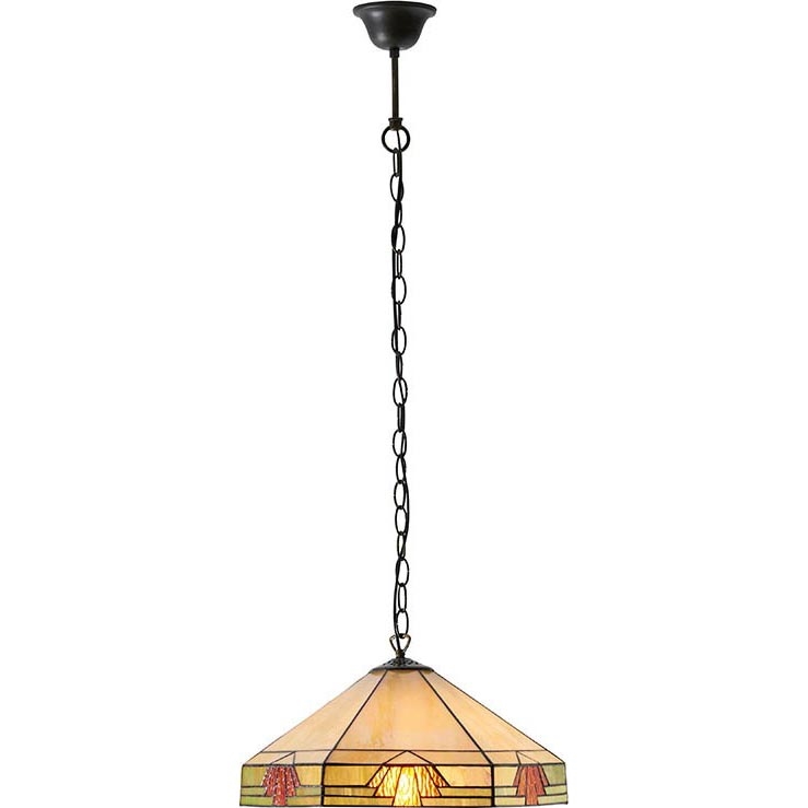 Endon 64285 - Suspension à chaîne Tiffany NEVADA 1xE27/60W/230V, Ø 35 cm