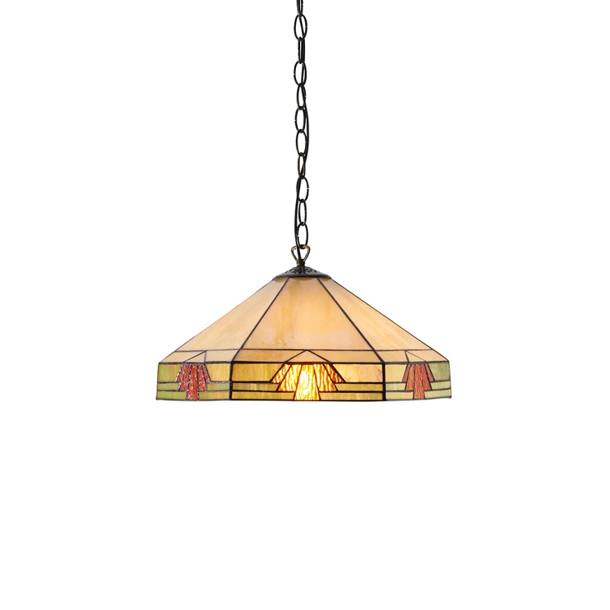Endon 64285 - Suspension à chaîne Tiffany NEVADA 1xE27/60W/230V, Ø 35 cm