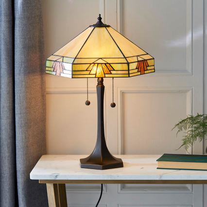 Endon 64286 - Tafellamp NEVADA 2xE27/60W/230V diameter 40 cm