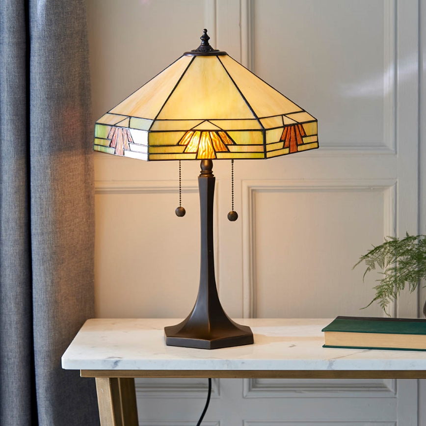 Endon 64286 - Tafellamp NEVADA 2xE27/60W/230V diameter 40 cm