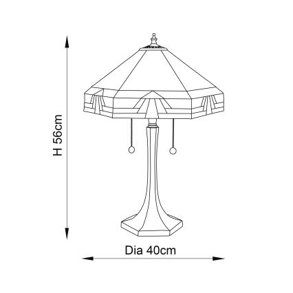 Endon 64286 - Tafellamp NEVADA 2xE27/60W/230V diameter 40 cm