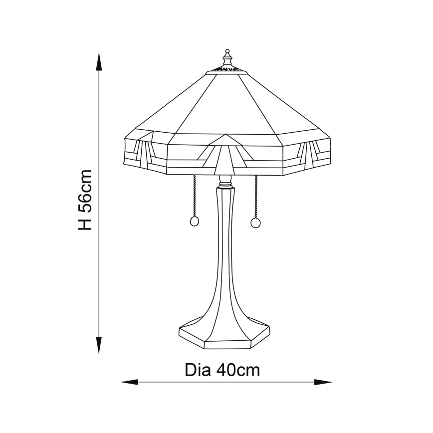Endon 64286 - Tafellamp NEVADA 2xE27/60W/230V diameter 40 cm
