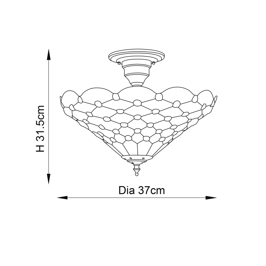 Endon 64300 - Bevestigde hanglamp PEARL 3xE27/60W/230V diameter 37 cm