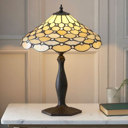 Endon 64301 - Tafellamp Tiffany PEARL 1xE27/60W/230V Ø 37 cm