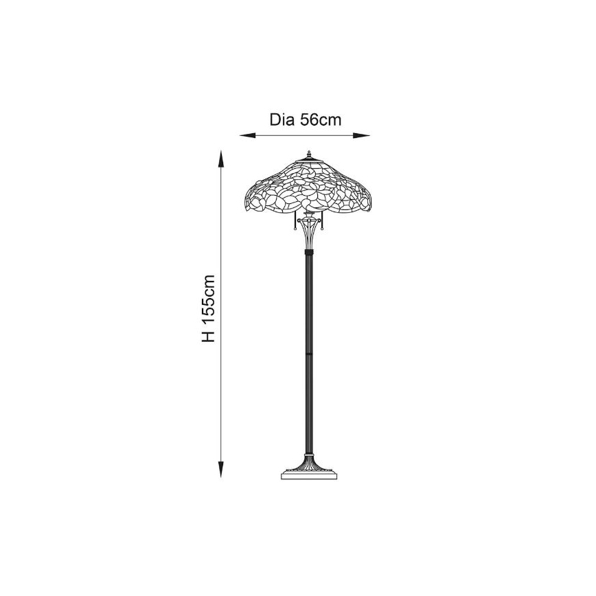 Endon 64323 - Lampadaire SULLIVAN 2xE27/60W/230V, diamètre 56 cm