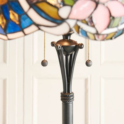 Endon 64323 - Lampadaire Tiffany SULLIVAN, 2 x E27 (60 W), 230 V, Ø 56 cm