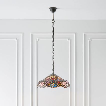 Endon 64325 - Kroonluchter aan ketting Tiffany SULLIVAN 1xE27/60W/230V diameter 40 cm