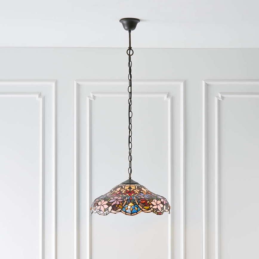 Endon 64325 - Kroonluchter aan ketting Tiffany SULLIVAN 1xE27/60W/230V diameter 40 cm