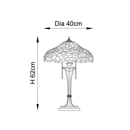 Endon 64326 - Lampe de table SULLIVAN 2xE27/60W/230V d. 40 cm