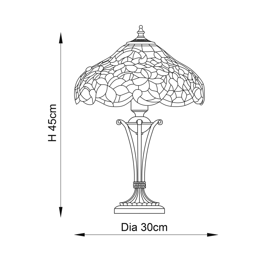 Endon 64327 - Lampe de table SULLIVAN 2xE14/40W/230V d. 30 cm