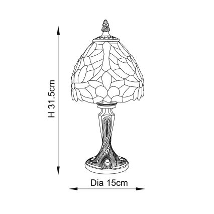 Endon 64331 - Tafellamp SYLVETTE 1xE14/40W/230V diameter 15 cm