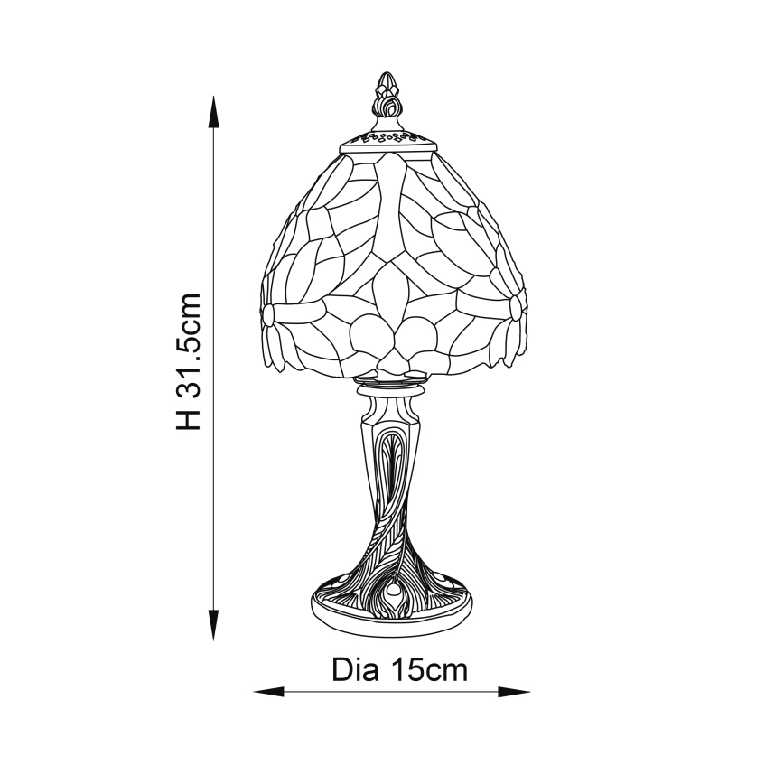 Endon 64331 - Tafellamp SYLVETTE 1xE14/40W/230V diameter 15 cm