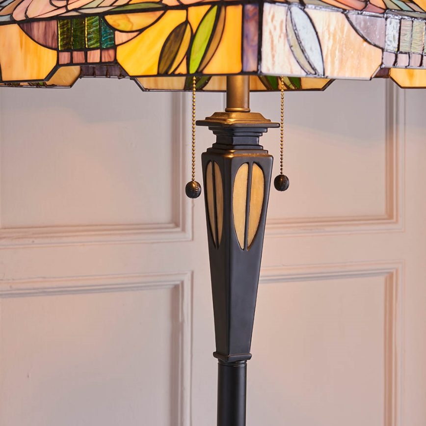 Endon 64383 - Lampadaire Tiffany WILLIOW 2xE27/60W/230V Ø 42,5 cm