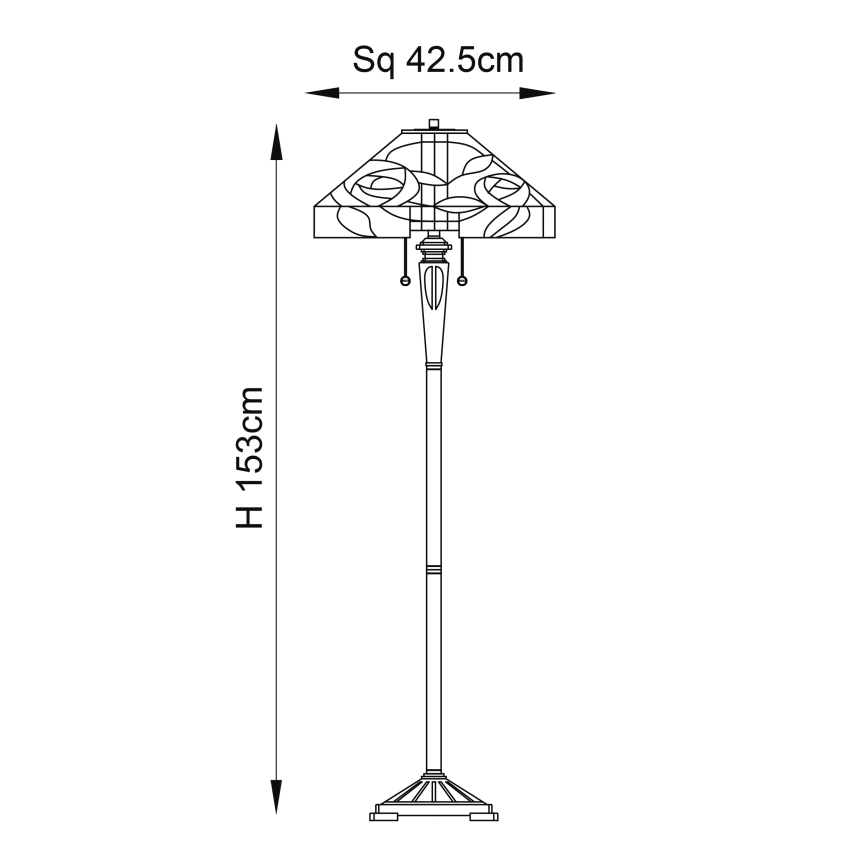 Endon 64383 - Tiffany-vloerlamp WILLIOW, 2x E27 (max. 60 W), 230 V, Ø 42,5 cm