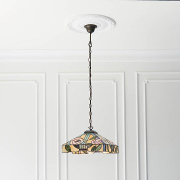 Endon 64385 - Tiffany-hanglamp aan ketting WILLOW 1xE27/60W/230V Ø 35 cm