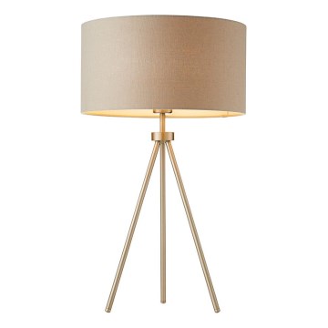 Endon 66986 - Tafellamp TRI 1xE27/40W/230V messing/beige
