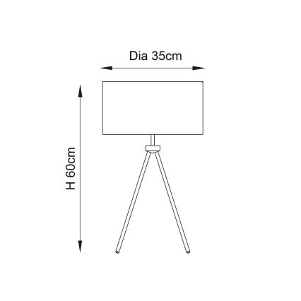 Endon 66986 - Tafellamp TRI 1xE27/40W/230V messing/beige