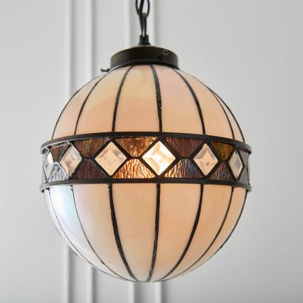 Endon 67044 - Hanglamp met ketting Tiffany FARGO 1xE14/40W/230V Ø 25,5 cm