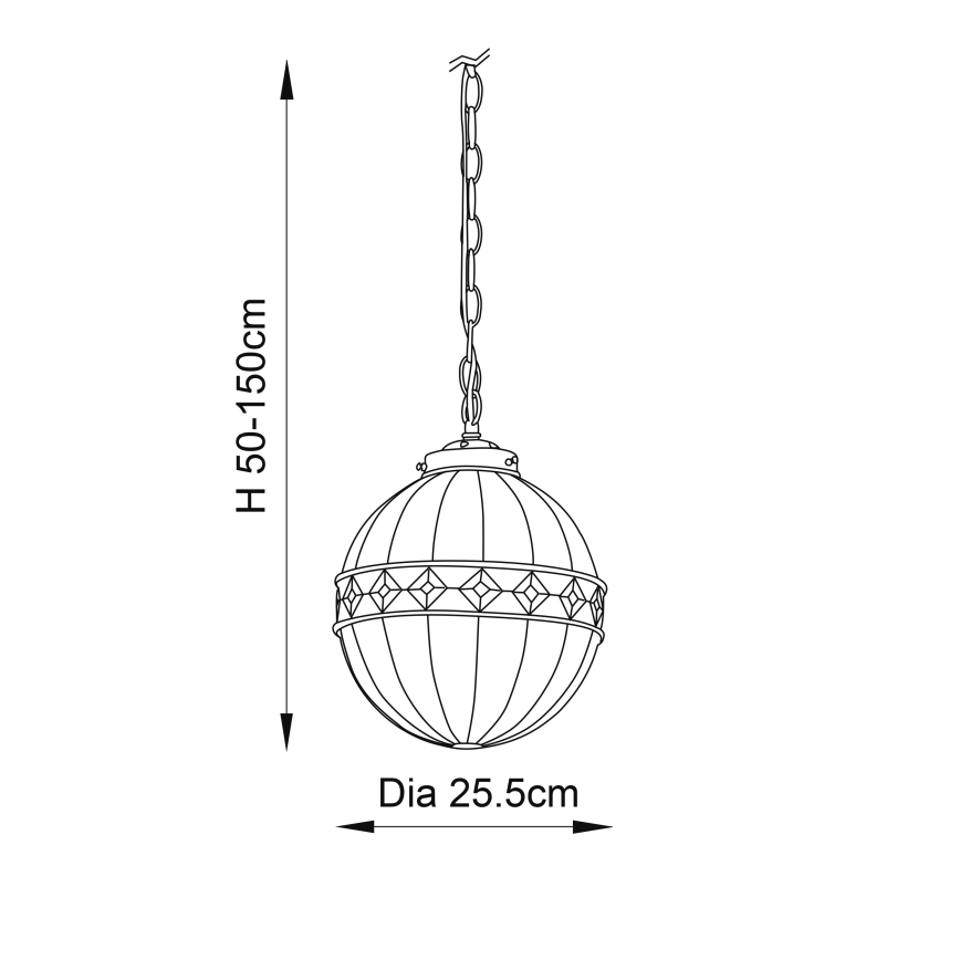 Endon 67044 - Hanglamp met ketting Tiffany FARGO 1xE14/40W/230V Ø 25,5 cm