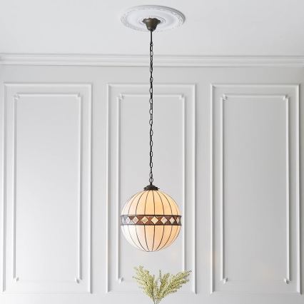 Endon 67045 - Kroonluchter met ketting Tiffany FARGO 1xE27/60W/230V Ø 40 cm