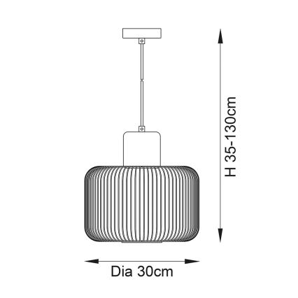 Endon 68986 - Hanglamp aan kabel NICOLA 1xE27/40W/230V koperen