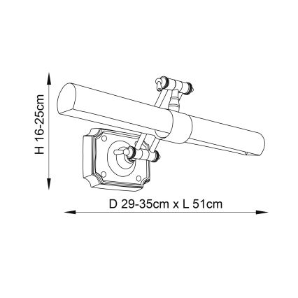 Endon 69833 - Applique pour tableau WINCHESTER 2xE14/6W/230V 51 cm laiton