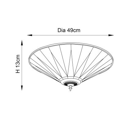 Endon 70240 - Plafondlamp Tiffany DARK STAR 2xE27/40W/230V Ø 49 cm