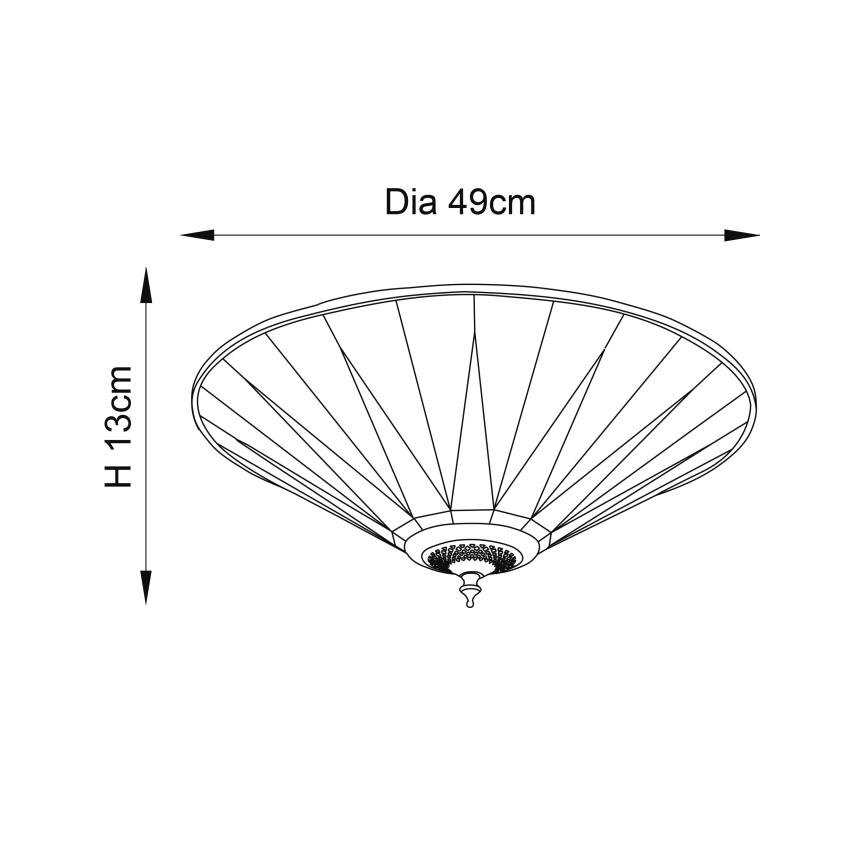 Endon 70240 - Plafonnier Tiffany DARK STAR 2xE27/40W/230V Ø 49 cm