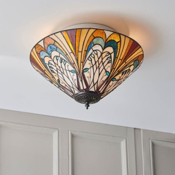 Endon 70241 - Plafondlamp Tiffany HECTOR 2xE27/60W/230V Ø 40 cm