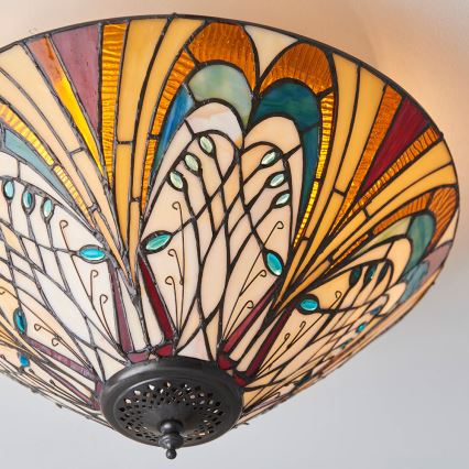 Endon 70241 - Plafondlamp Tiffany HECTOR 2xE27/60W/230V Ø 40 cm