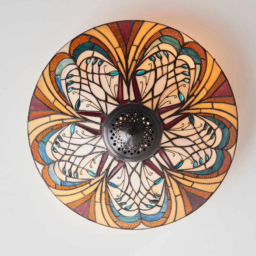 Endon 70241 - Plafonnier Tiffany HECTOR 2xE27/60W/230V Ø 40 cm