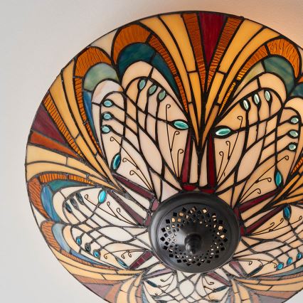 Endon 70241 - Plafonnier Tiffany HECTOR 2xE27/60W/230V Ø 40 cm