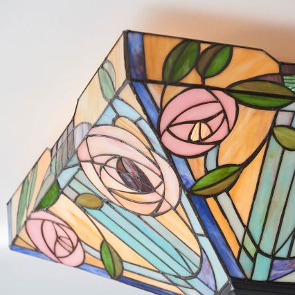 Endon 70698 - Tiffany WILLOW plafondlamp 2xE27/60W/230V