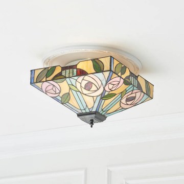 Endon 70699 - Plafonnier Tiffany WILLOW 2xE27/60W/230V 35x35 cm
