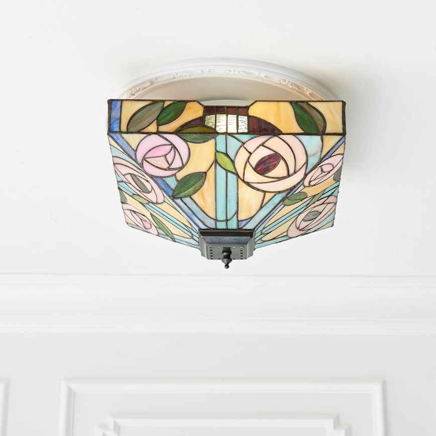Endon 70699 - Plafonnier Tiffany WILLOW 2xE27/60W/230V 35x35 cm