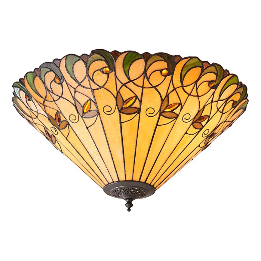 Endon 70706 - Plafonnier Tiffany JAMELIA, 2x E27 (60 W), 230 V, Ø 50 cm