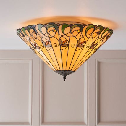 Endon 70706 - Tiffany-plafondlamp JAMELIA, 2x E27/60W/230V, Ø 50 cm