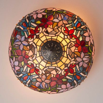 Endon 70709 - Plafonnier Tiffany SULLIVAN 2xE27/60W/230V Ø 40 cm