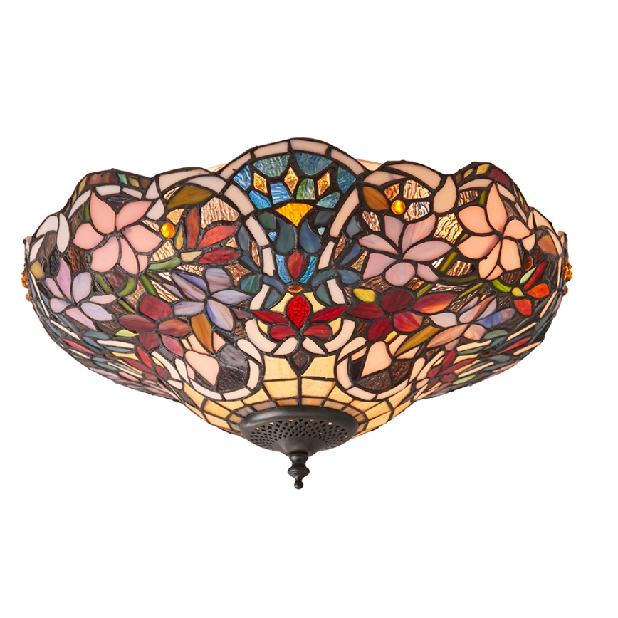 Endon 70709 - Plafonnier Tiffany SULLIVAN 2xE27/60W/230V Ø 40 cm