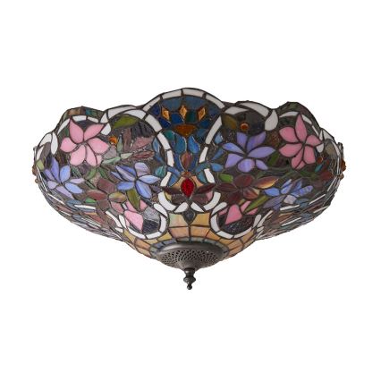 Endon 70709 - Plafonnier Tiffany SULLIVAN 2xE27/60W/230V Ø 40 cm